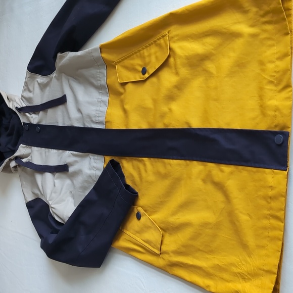 Boden Colorblock Lawrence Long Hooded  Waterproof Raincoat Women's Size 6 - Picture 3 of 12